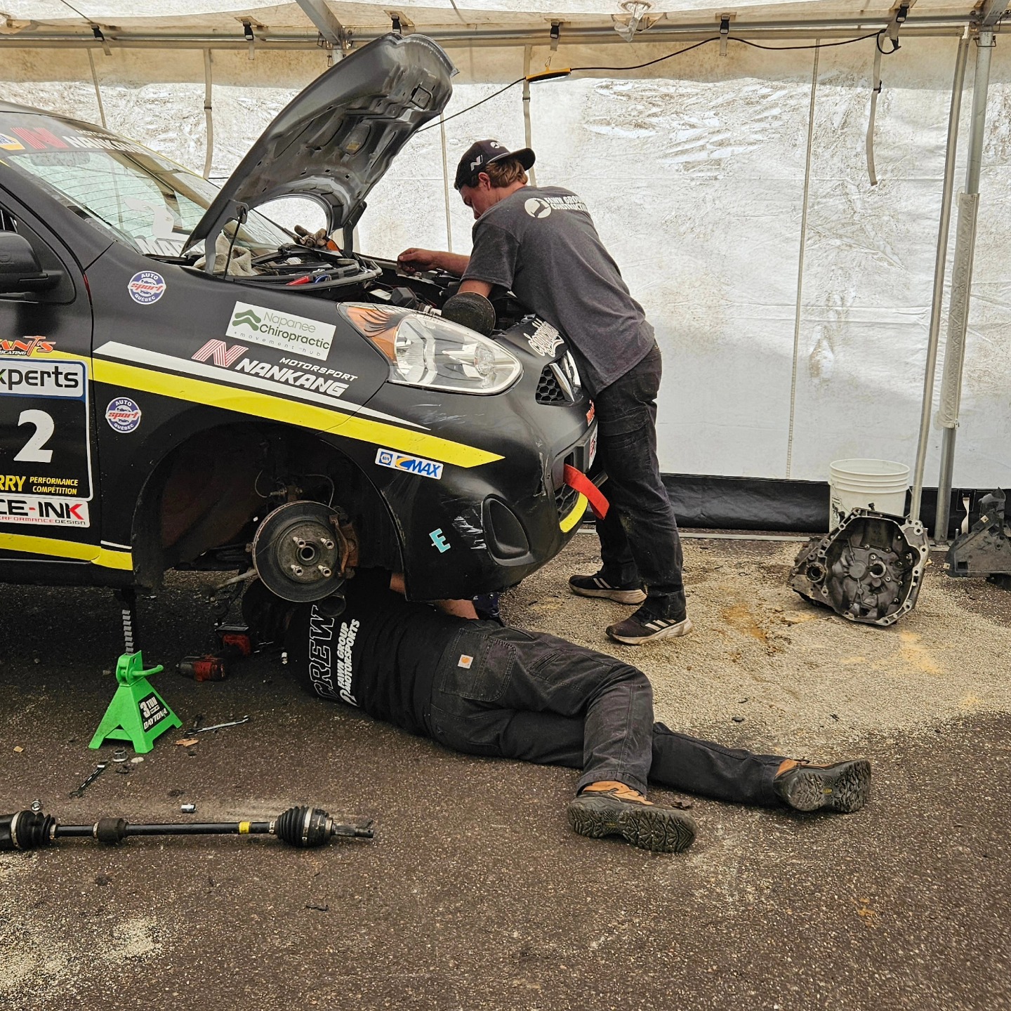 Working on vehicle